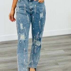 Bluebell Collection Light Blue Embellished Jeans